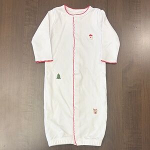Mud Pie White and Red Kids Sleep Sack with Holiday Embroidery
